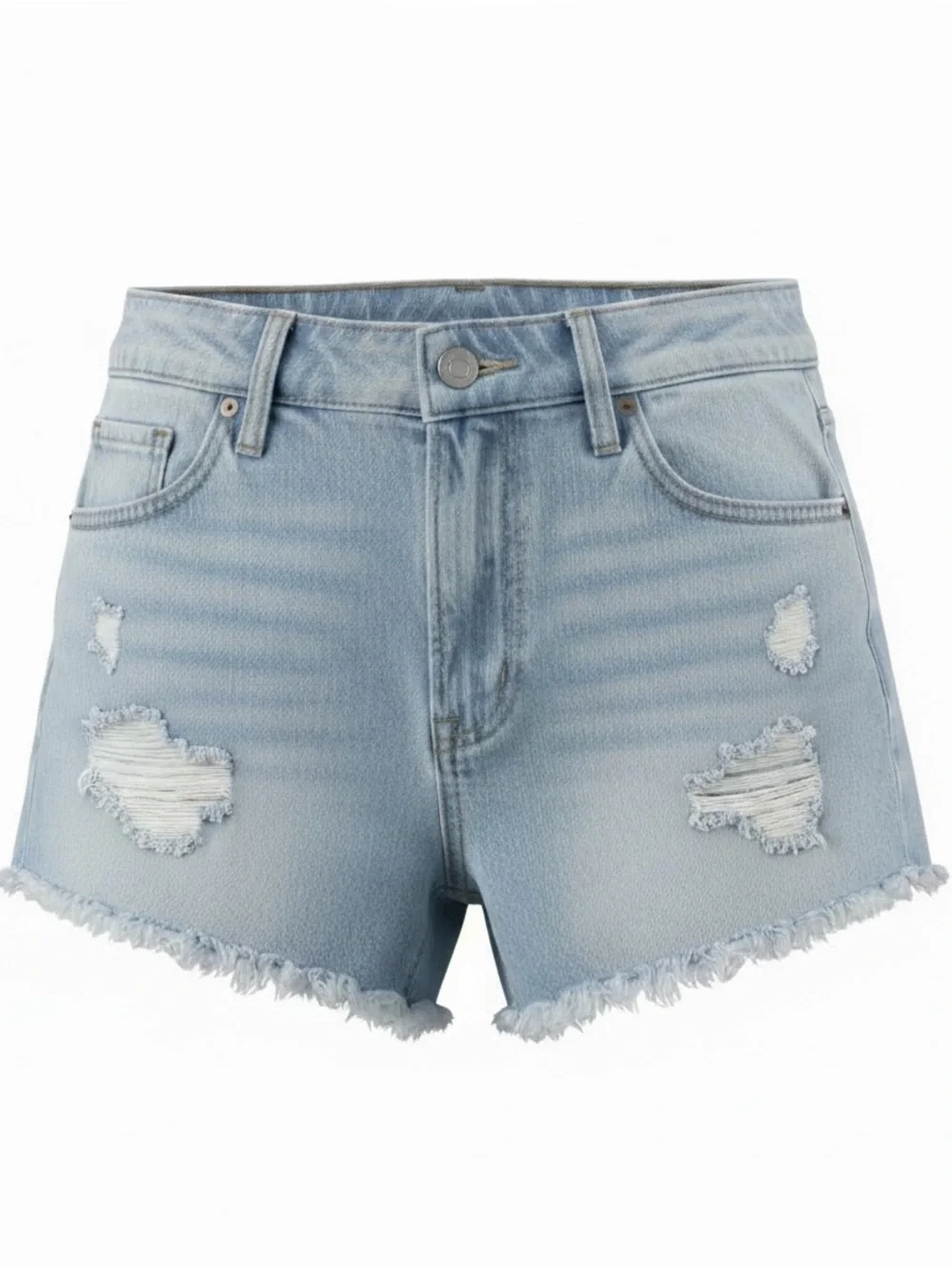 Celebrity Pink Light Blue Distressed Denim Shorts NWT Size 7/28